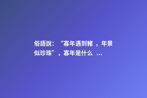 俗語說：“寡年遇到豬，年景似珍珠”，寡年是什么？是好是壞？